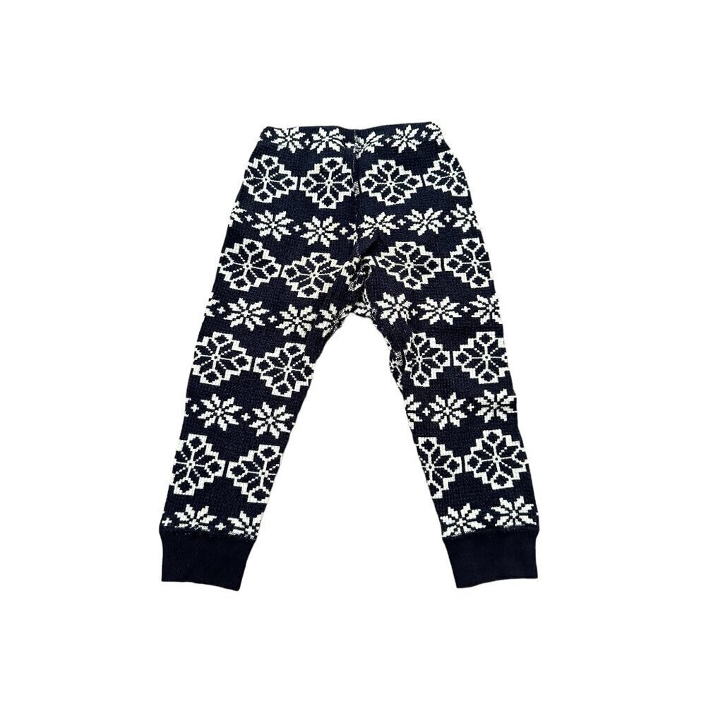 Hanna Andersson Organic Cotton Snowflake Pajama Set 18-24 Months Navy & White - Picture 4 of 7